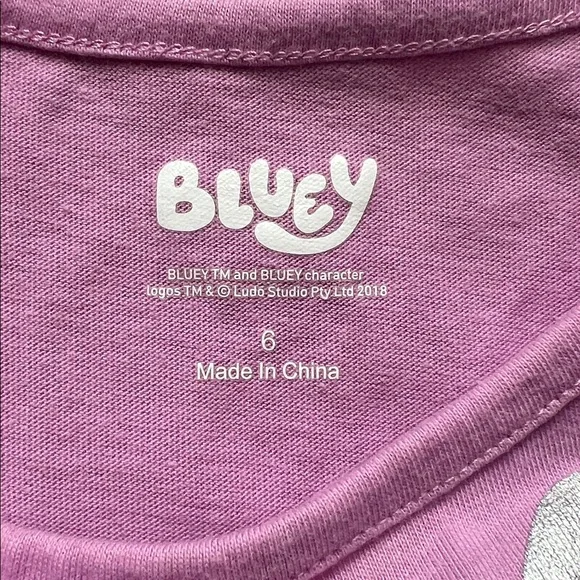 Disney Bluey & Bingo Purple Girls Casual Sparkle Dress Size 6 - Picture 6 of 10